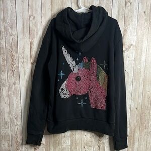10/$20 *️⃣ Super Soft by Butter Black Hoodie with Rhinestone Unicorn Design